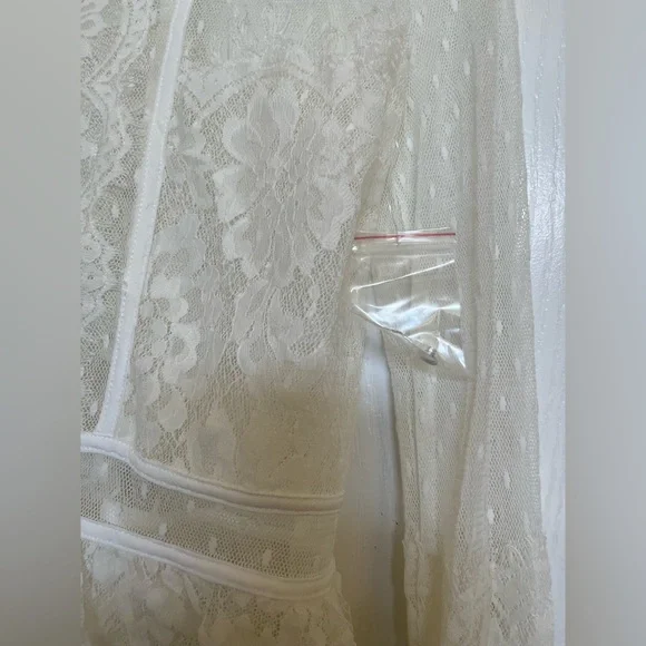 Free People White Lace Long Sleeve Top - Picture 6 of 8